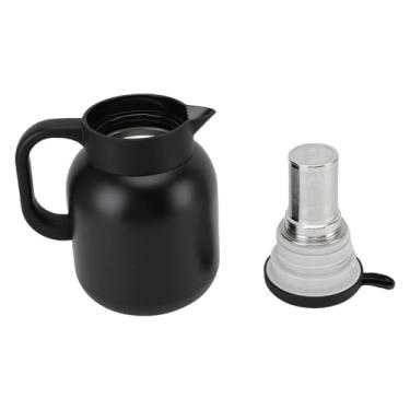 Imagem de Distribuidor de Maconha Com Isolamento a Vácuo Bule de Aço Inoxidável Com Infusser 1500ml, Temperatura Exibir Retenção a Frio Quente para Leite de chá de café (Preto)