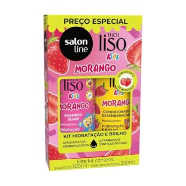 Imagem de Salon Line, Kit Shampoo e Condicionador, Meu Liso Kids, Morango, Vegano - Para Cabelos Lisos, 2 Unidades
