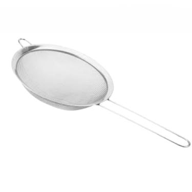 Imagem de Kit Escorredor Macarrão Inox Grande Lavar Arroz Massas Legumes e Frutas Ralador Peneira Aço Inoxidavel(Peneira de Inox 16cm)