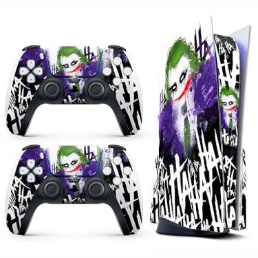 Imagem de HK Studio Haha Art Clown Decalque Adesivo Skin Capa Específica para PS5 Disc Edition e Edição Digital - Impermeável, Sem Bolhas, Incluindo 2 Capas de Controle e Capa de Console