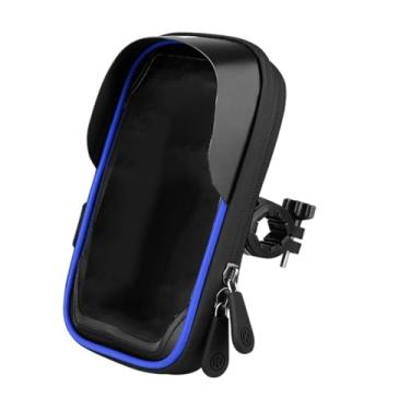 Imagem de Vaveren Suporte de telefone para bicicleta, bolsa de guidão com rotação de 360°, suporte para bicicleta, bolsa de ciclismo para exercícios ao ar livre, Azul E Preto