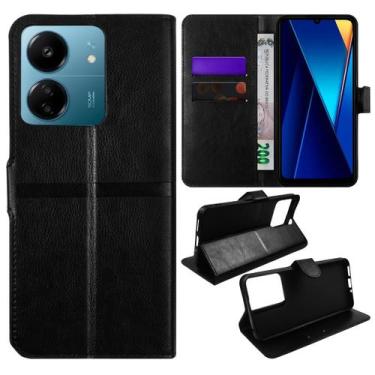 Imagem de Capa Carteira material sintético Preto Compativel Para Xiaomi Poco C65