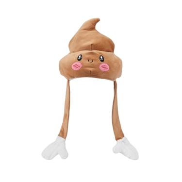 Imagem de Poo Poo Head Poop Emoji Cute Hat – Cute Poop Hat for Adults and Kids – Funny Hat with Long Hands – Costume Hat for Halloween, Party, Cosplay – Adorable Poo Novelty Hats