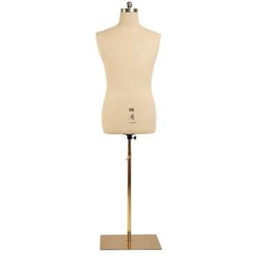 Imagem de lavandeform Manequim De Costura Masculino, Tamanho 36, Profissional Para Exibição E Design Sob Medida, Com Fixação Em Espuma. Torso Ajustável Altura Base Metal Estável. (Bege, 38)