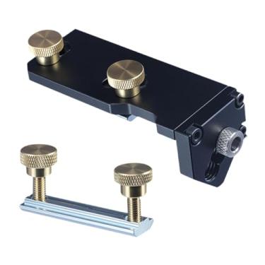 Imagem de Ｂｅｓｇａ Guia de rosqueamento de de alumínio, gabarito de perfuração de furo de acesso único, gabarito profissional de cavilha, assistente de broca, Preto