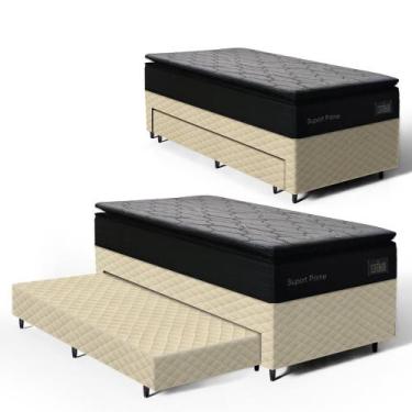 Imagem de Cama Box com Colchão de Espuma D45 Pillow Top Suport Prime + Auxiliar 