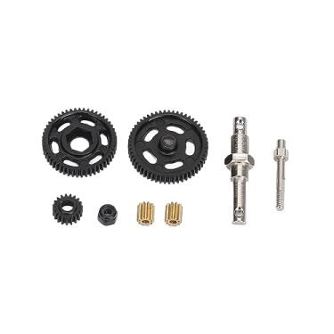 Imagem de RC Conjunto de engrenagem de transmissão RC Substituição de engrenagem de engrenagem de aço para serviço pesado para axial SCX24 1/24 RC CRAWLER PAR
