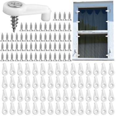 Imagem de BOXOB 60unid Clipes de Tela de Janela, Clipes Janela Tempestade Branca com 60 Parafusos Clipe Retenção Porta Vidro Clipe Suporte Espelho para Fixação Espelhos Janelas Portas Vidro