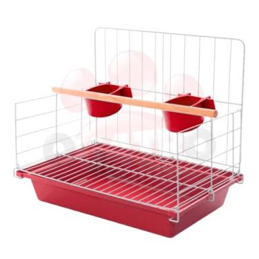 Imagem de Poleiro aberto para calopsita papagaio periquito gaiola pássaros grandes(Vermelho)