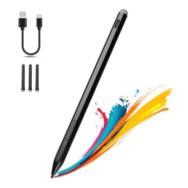 Imagem de QLAYA Caneta Surface Pro 11 com sensibilidade de pressão 4096, caneta fina S1 para Microsoft Surface Pro 11/9/8/7 com rejeição de palma, magnética e borracha, funciona para Surface Pro/Go/Book/Studio