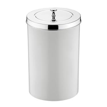 Imagem de Lixeira c/tampa 8 litros branco/cromado - Future | Com sistema que esconde o saco de lixo