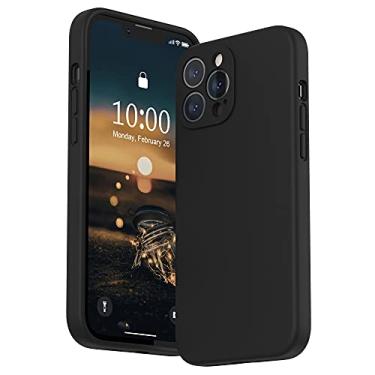 Imagem de SURPHY Capa compatível com iPhone 13 Pro Max com protetor de tela, (proteção da câmera + forro de microfibra macia), capa de telefone de silicone líquido de 6,7 polegadas 2021, preta