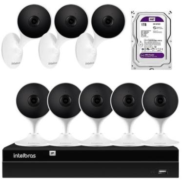 Imagem de Kit 8 Câmeras Segurança Full Hd Im3 Wifi Nvd Intelbras 1tb