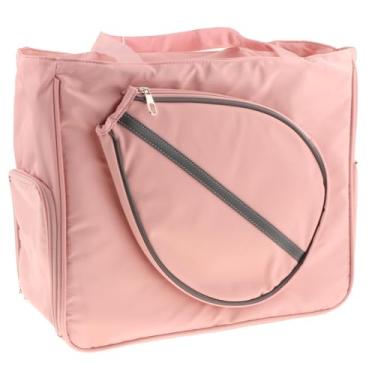 Imagem de Colaxi Bolsa de tênis com compartimento para sapatos para mulheres e homens, prática, resistente à água, estilosa, esportiva de grande capacidade, Rosa