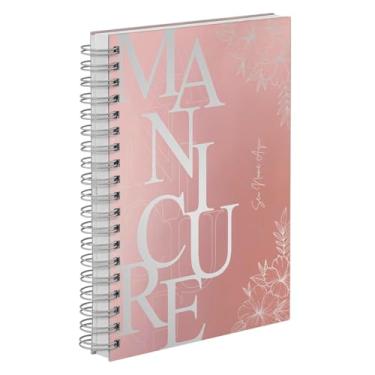 Imagem de Agenda Comercial 2026 Personalizada Capa Dura Manicure Flores Cores (Rosê e Prata)