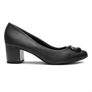 Imagem de Scarpin Usaflex Salto Baixo Casual Feminino (Preto, BR, Adulto, Numérico, 34)