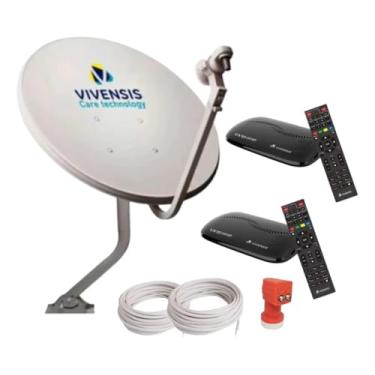Imagem de Kit Duplo Vivensis C/ 2 Receptores Vx10, Antena, LNBF e Cabos