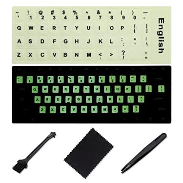 Imagem de Adesivo de teclado que brilha no escuro [4 em 1], teclado com letras inglesas de substituição luminosa para laptop, desktop e notebook