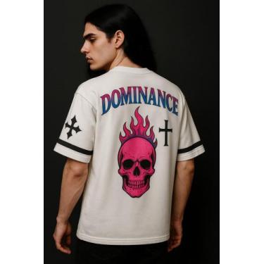 Imagem de Camiseta Streetwear Oversized Masculina dominance skull - swagon, M