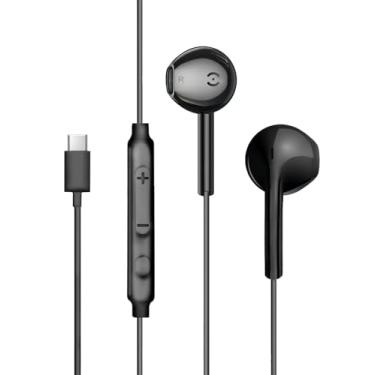 Imagem de MAS CARNEY Fones de ouvido USBC com fio TH7, USB C com microfone, fones de ouvido tipo C compatíveis com Apple iPhone 15 16 17 iPad Pro, Samsung Galaxy S26 S25 A53, Google Pixel, PS4