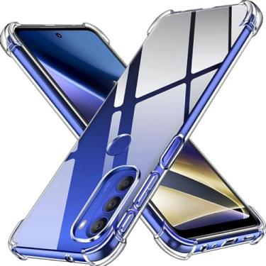 Imagem de Capa Capinha Com Bordas Anti Impacto Para Moto G51 Tela de 6,7 Polegadas (Bluepink)