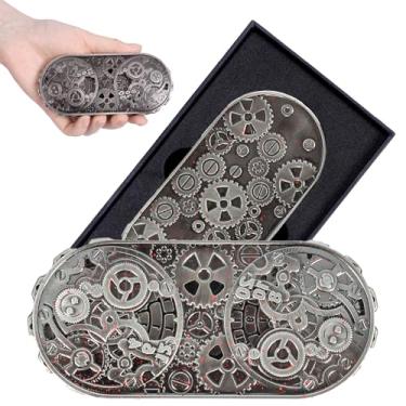 Imagem de Luazuri DND Spinner Dice - 7-in-1 Metal Dice Set with Rotating Spinner Design,Dice Spinner for Dungeons & Dragons, 3D Punk Style DND Dice for RPG Players, DM & Tabletop Games. (Blood Stains-Silver)