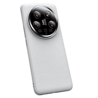 Imagem de Capa para Xiaomi 14 Ultra, capa de couro premium com proteção total da câmera à prova de choque capa protetora luxuosa elegante fina capa de telefone para Xiaomi 14 Ultra, preta