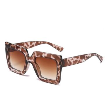 Imagem de Óculos de sol da moda, feminino, moderno, armação grande, masculino, para áreas externas, praia, proteção solar, UV400 (TEA)