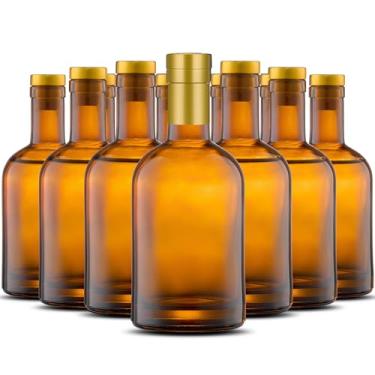 Imagem de Danmu Garrafas de vidro com tampa hermética, garrafas de vidro de base grossa com tampa em T, garrafas de vidro para licor, vinho, bebidas, óleo, vinagre, kombucha, cerveja, com rolha de cortiça