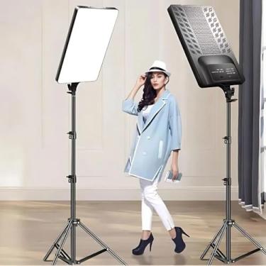 Imagem de Ring Light Led Retangular 18” Profissional com Tripé Reforçado 2,1m, Controle Remoto, Luz Ajustável 2500K-7500K para Foto e Vídeo(18 Polegadas A)