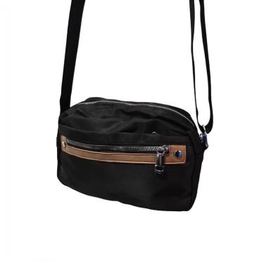 Imagem de Bolsa Transversal Retangular Alça Ajustável Casual Cor:preta