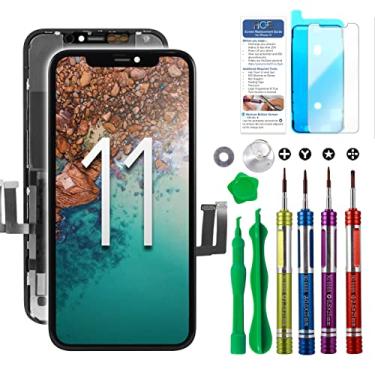Imagem de Ace Tech Cellular Substituição de tela LCD compatível com iPhone 11 de 6,1 polegadas (Modelo A2111, A2223, A2221) Montagem de moldura digitalizadora de tela sensível ao toque 3D