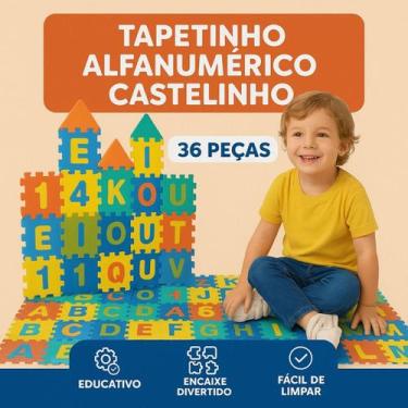 Imagem de Castelinho Montável em EVA Alfanumérico Infantil Letras Números Educat