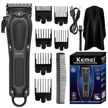 Imagem de KEMEI Aparador de cabelo masculino profissional sem fio e com fio para corte e cuidados de cabelo, aparador de barba recarregável para homens, KM-1071