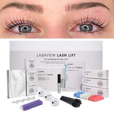Imagem de LASHVIEW Kit de elevação de cílios, kit profissional de permanente de cílios, conjunto de líquidos, semipermanente, permanente de ondulação, conjunto permanente de extensão de elevação de ondas