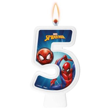 Imagem de Vela De Aniversário Homem Aranha - Número 5