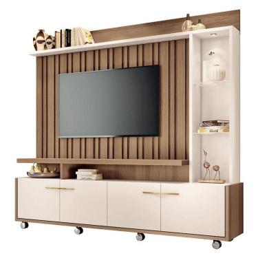 Imagem de Estante Home Theater Titan Castanho Off White - Hb Móveis