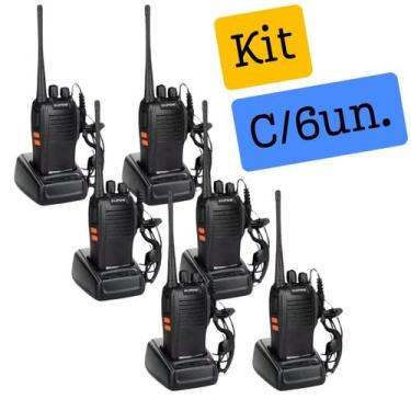 Imagem de Kit 6 Radio Comunicador Walkie Talkie Uhf 16 Canais Radim Ht Para Segu