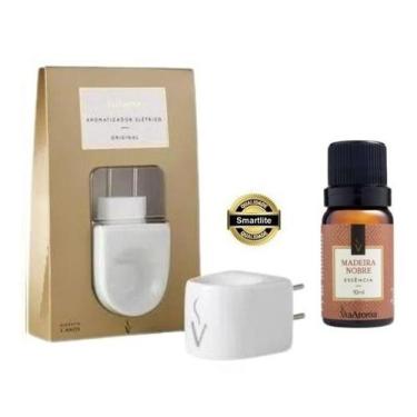Imagem de Kit Aromatizador Difusor Porcelana Via Aroma + Essência 10ml Madeira N