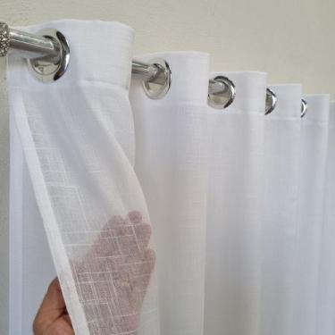 Imagem de Cortina Alto Padrão Voil Linho Forro Sala Porta Janela 4,00x2,60 Luxo 