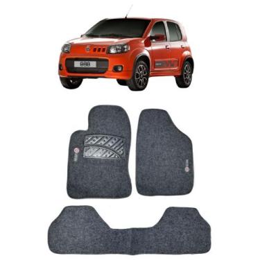 Imagem de Jogo Tapete Carpete Fiat Uno (Novo) 2010 a 2014 Com Logo Bordado Grafi