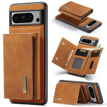 Imagem de Capa carteira de couro magnética destacável 2 em 1 para Google Pixel 8 Pro, com 7 compartimentos para cartão + compartimento para dinheiro, recurso de suporte, TPU à prova de choque e capa de telefone