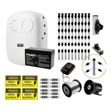 Imagem de Kit Cerca Elétrica Industrial Intelbras para 50 Metros com Central de 