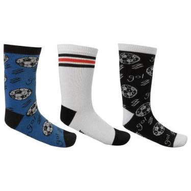 Imagem de Meia Molekinho Infantil Kit C-3 Pares MK24-28992, 28, Branco, Preto