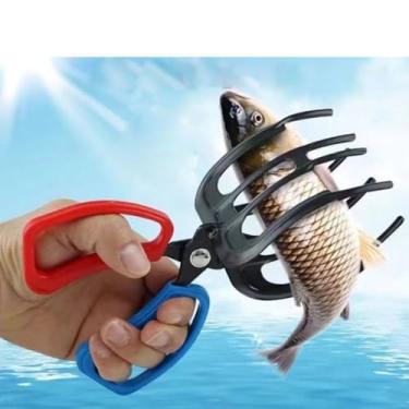 Imagem de QFYFGYT Pegadores de peixe de metal não sujam suas mãos. Alicate de controle de peixe com três dentes, alicates de isca, grampos de pesca e suprimentos de equipamentos de pesca (1 peça)