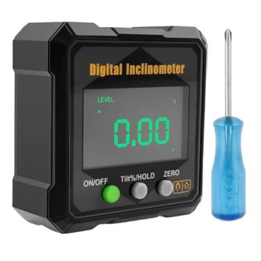 Imagem de Localizador de ângulo digital, inclinômetro digital de 0-360° com base magnética V-Groove, retroiluminação IP54, transferidor eletrônico de calibre chanfrado eletrônico com retroiluminação IP54 para