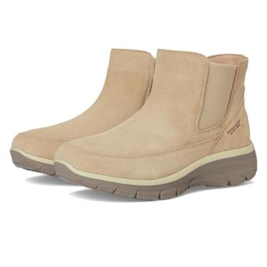 Imagem de Skechers Bota de cano curto feminina fácil de usar, com ícone, mãos livres, sem cadarço, Escuro natural, 35