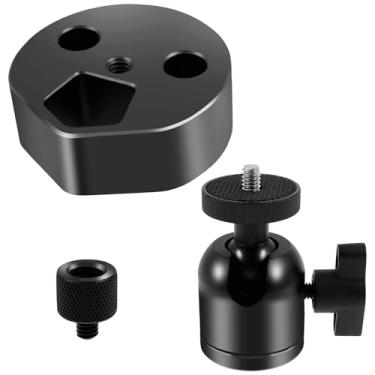 Imagem de Mini adaptador de tripé adaptador de montagem de tripé de liga de alumínio, fácil de instalar, suporte de montagem conexão estável para Starlink ZJMCAJY (preto)