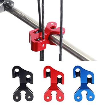 Imagem de FENJANER Cabo de arco composto para tiro com arco, divisor de corda deslizante, liga de alumínio, separador de corda de arco de substituição e polia de flecha (preto)