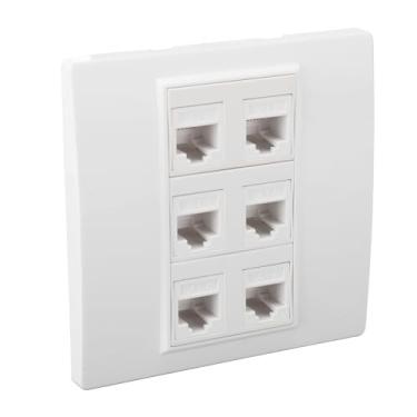Imagem de RiToEasysports Placa de Parede Ethernet Cat 6 Com 6 Portas, Fácil de Usar e Instalar, Encaixa Caixas de Saída Padrão, Perfeitas para Redes Ethernet Cat6 Em Residências e Escritórios
